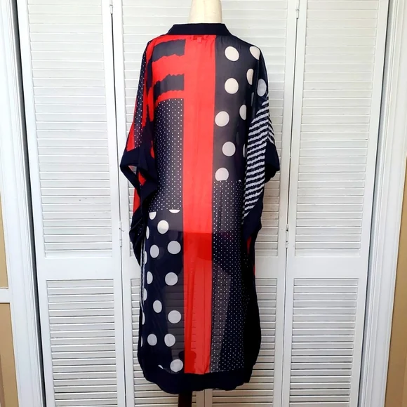 Azucar Wide Cross -Over V-Neck Tunic Swim Cover-up - Picture 7 of 8